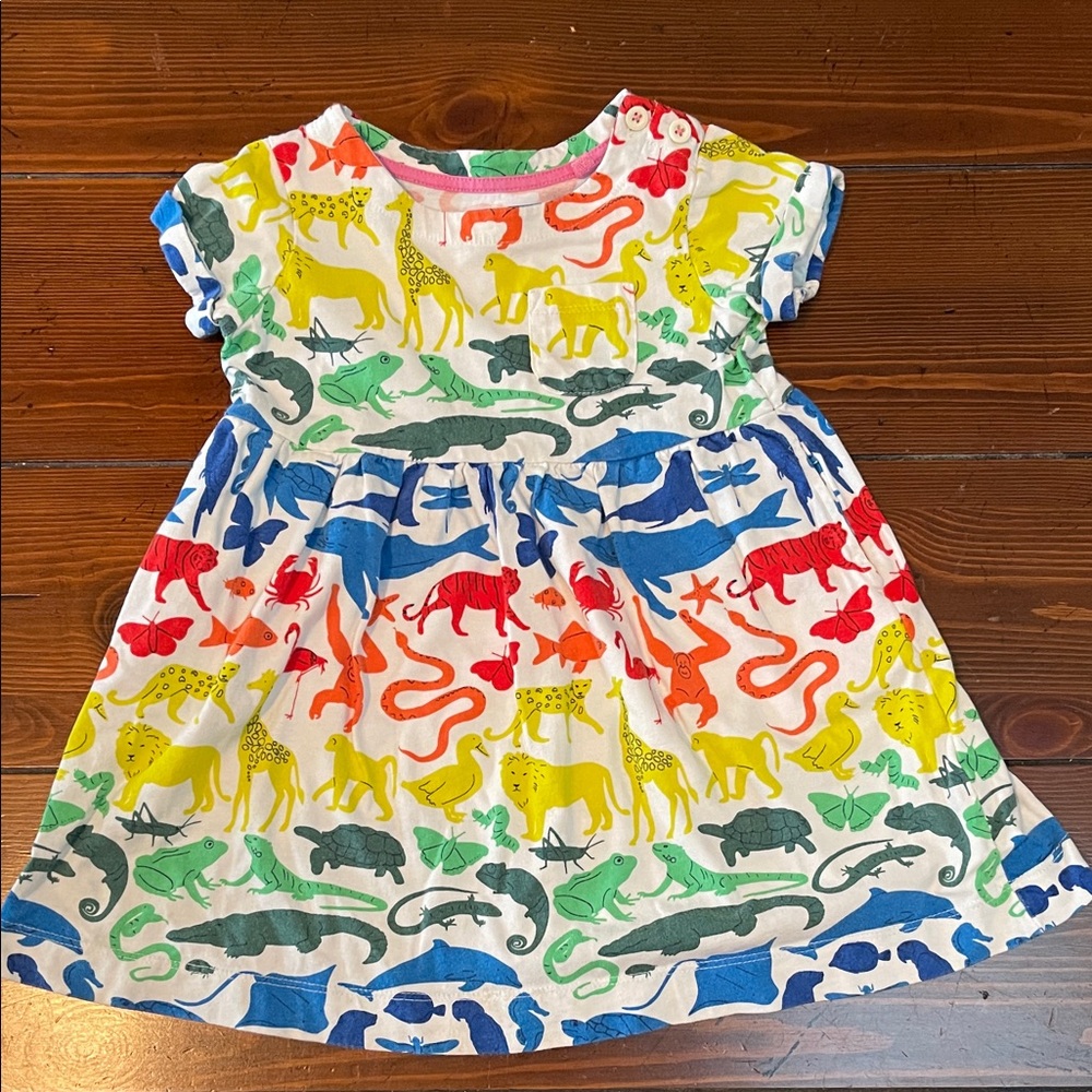 Mini Boden Multicolor Animal Print Dress